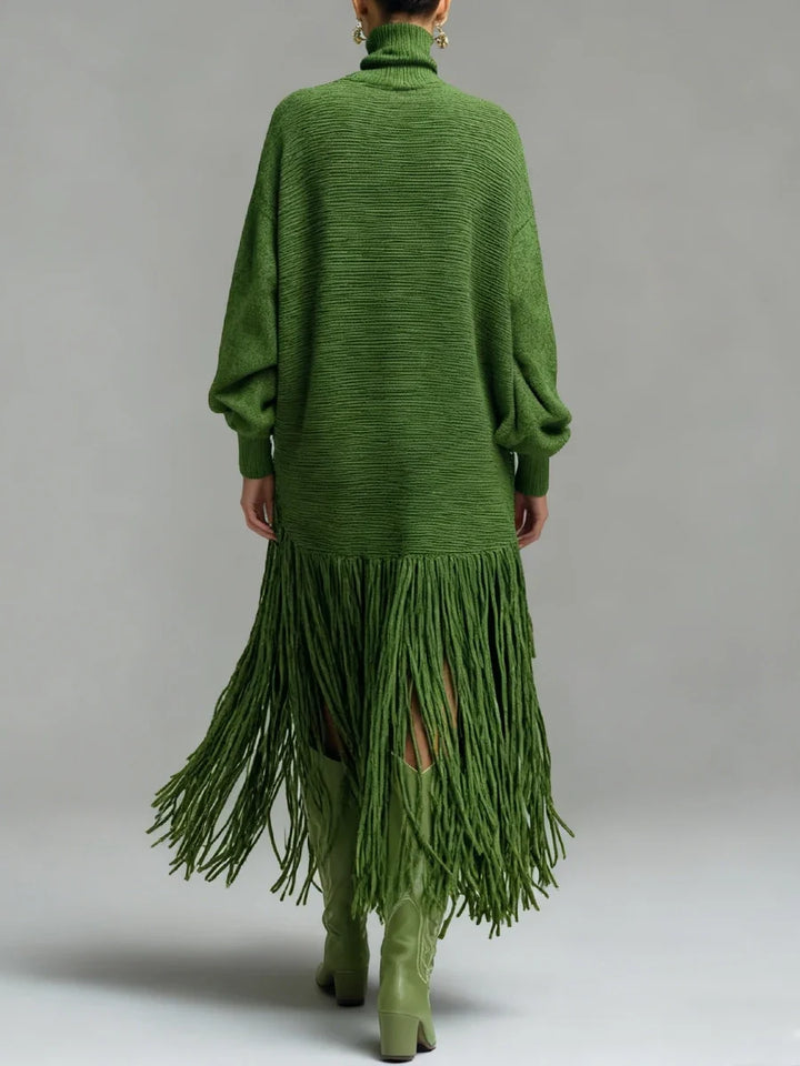 Marselle Fringe Knit Midi Dress