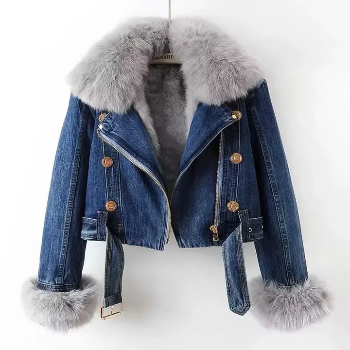 Valeria Faux Fur Denim Jacket
