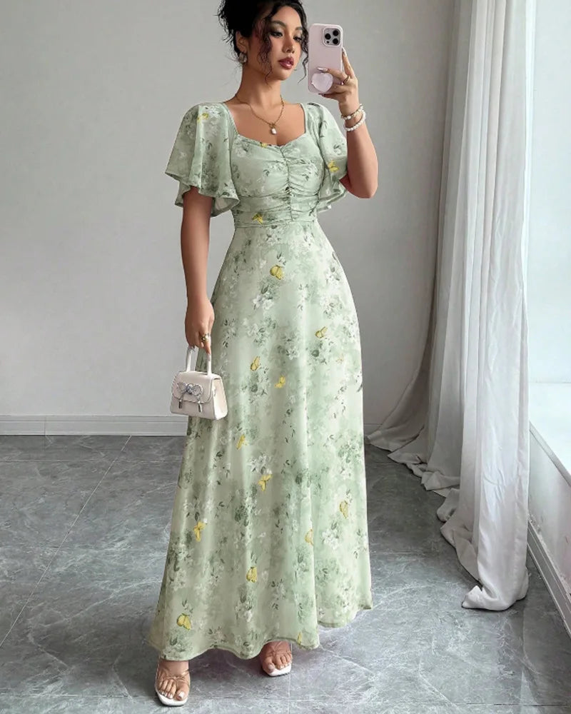 Elodie Puff Sleeve Midi Dress