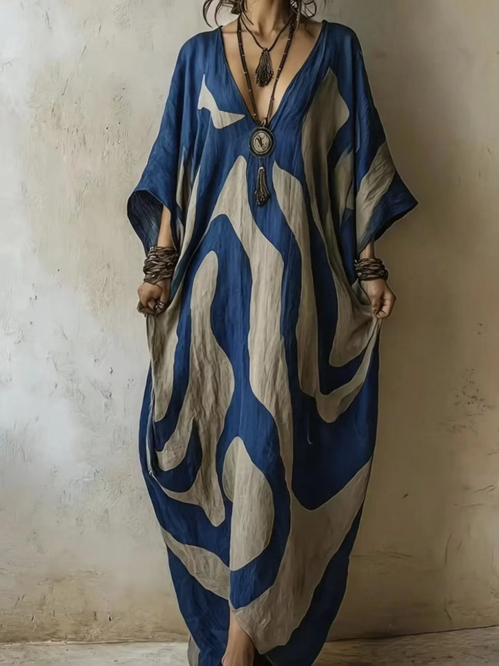 Sandra Abstract Print Maxi Dress