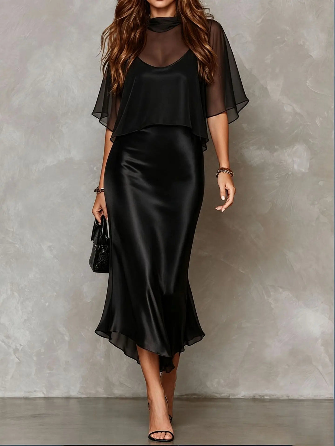 Romina Satin Midi Dress Set
