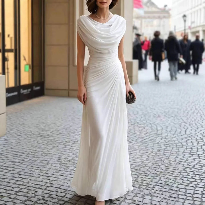 Orlena Draped Cowl Neck Maxi Dress