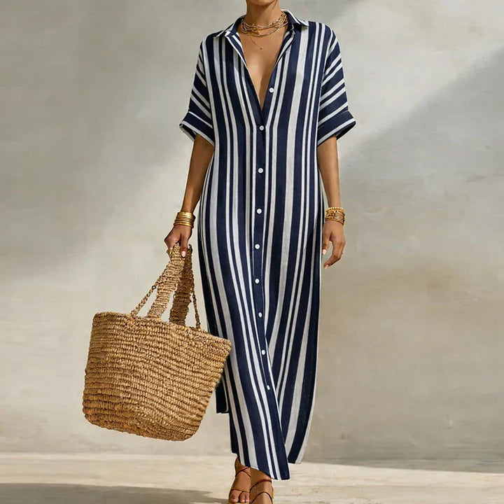 Celeste Linen Long Shirt Dress