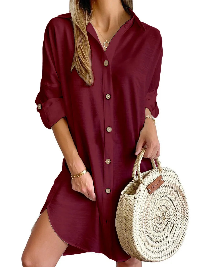 Rhea Button Up Shirt Dress