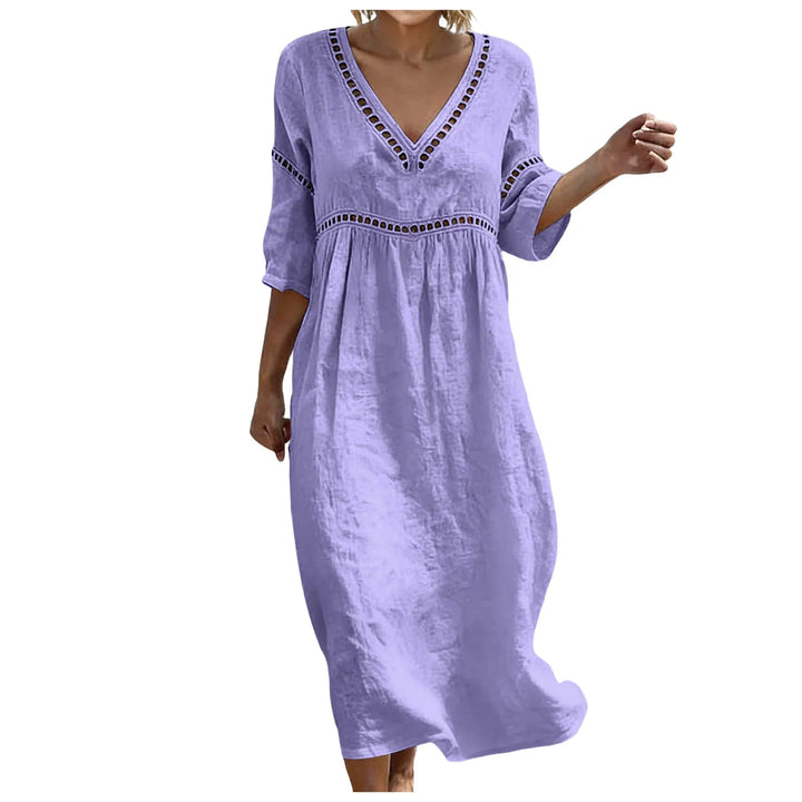 Noemi Embellished V Neck Boho Maxi Dress