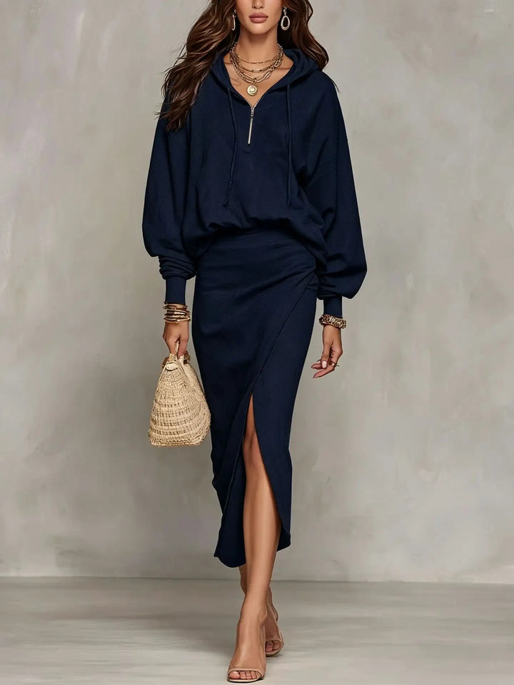Nolani Asymmetric Wrap Skirt Set