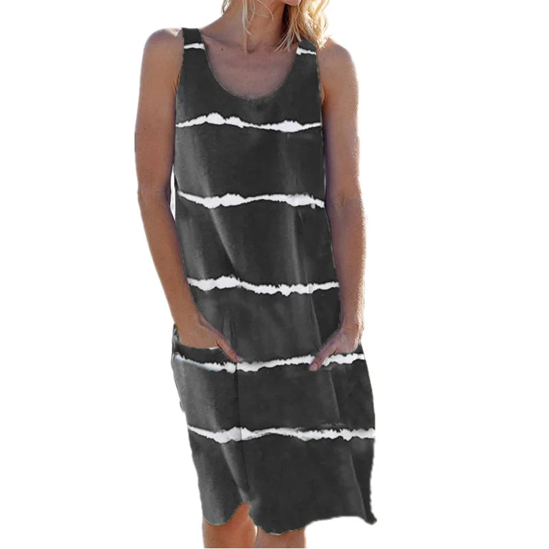 Amelia Striped Tank Midi Dress