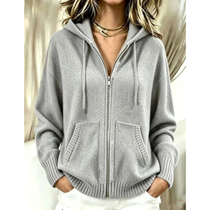 Winslet Zip Front Knit Hoodie