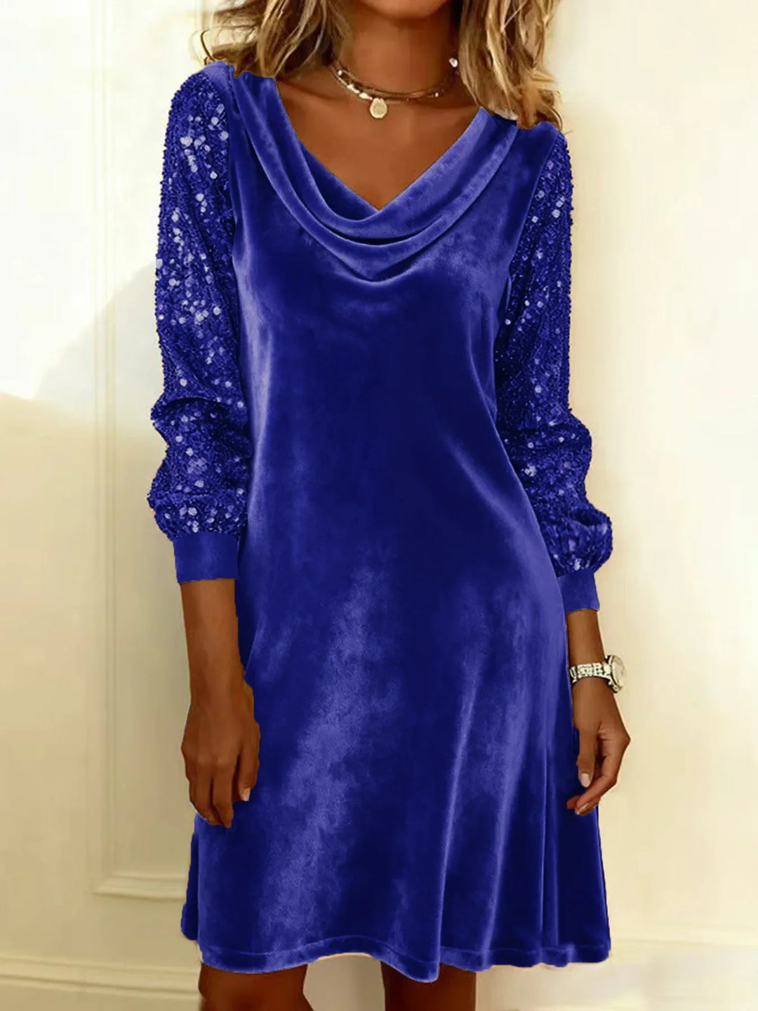 Isolde Cowl Neck Velvet Dress