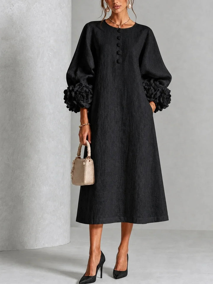 Celestine Lantern Sleeve Midi Dress