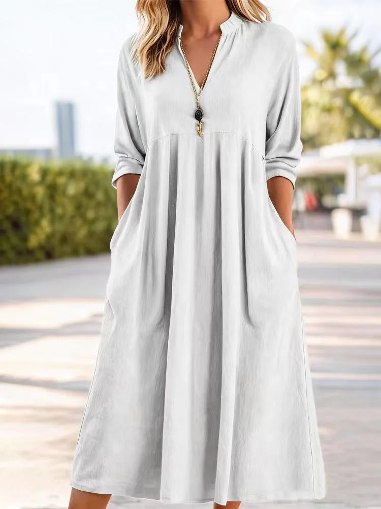 Calovia Vintage Linen Mini Dress