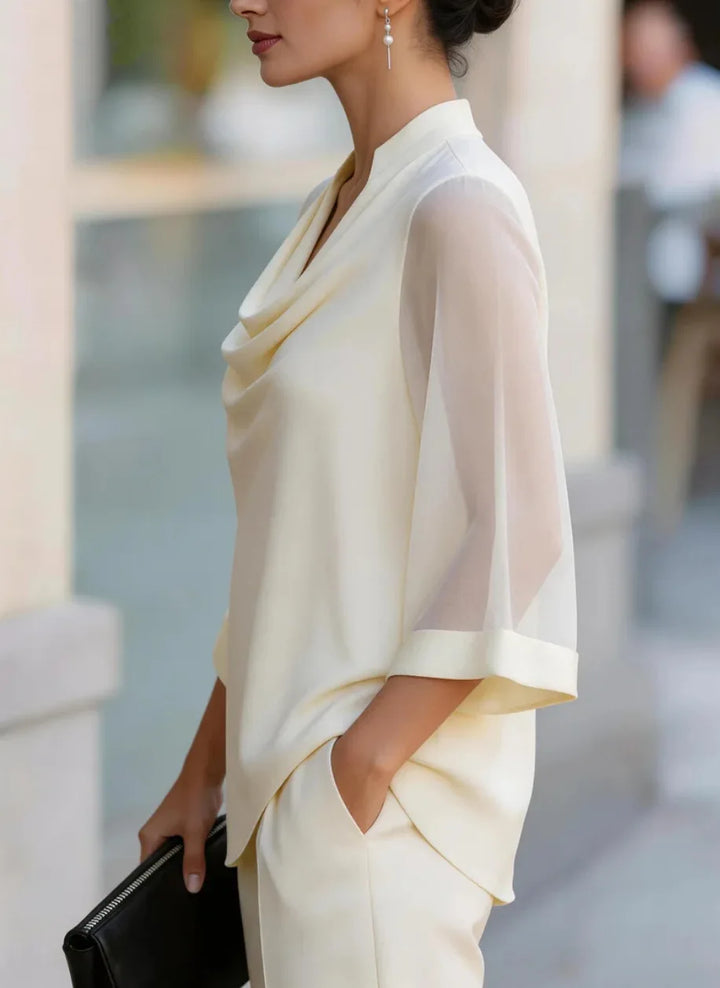 Elara Draped Chiffon Blouse