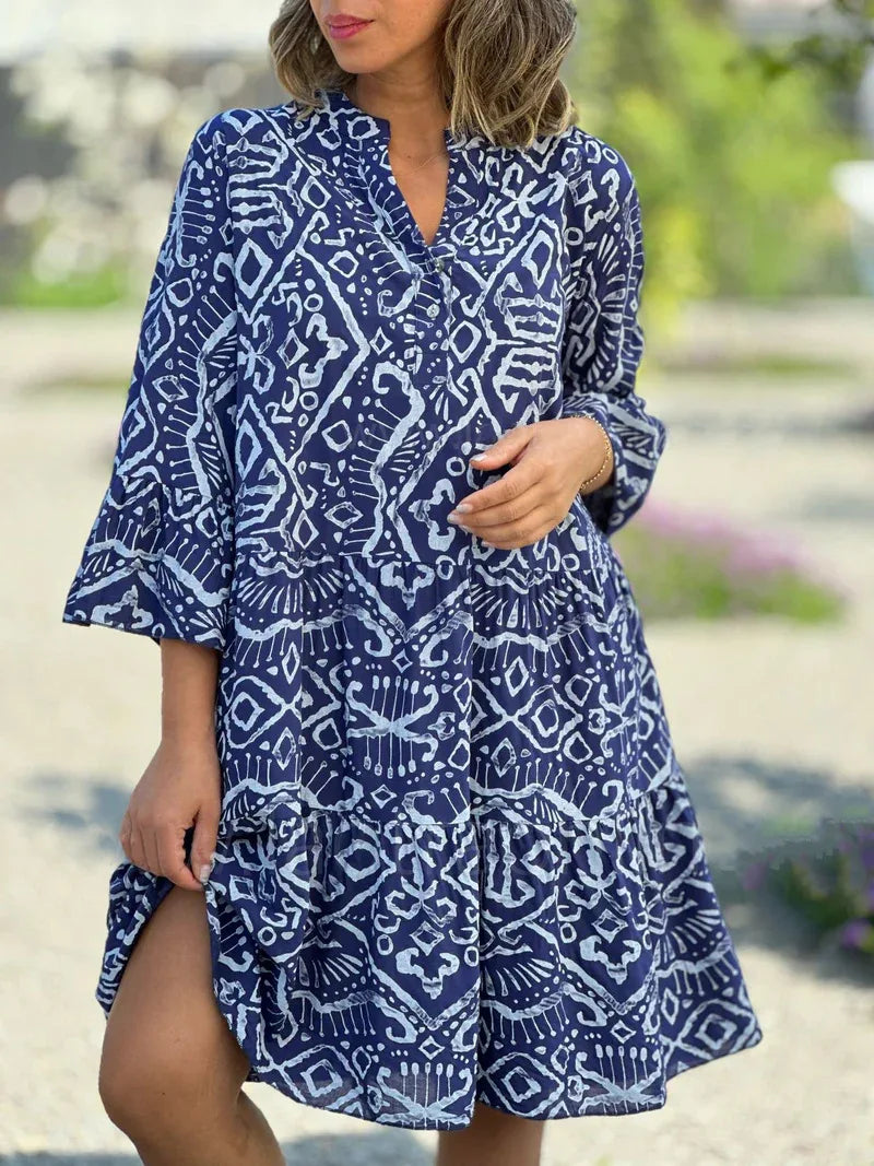 Kayla Geometric Midi Dress