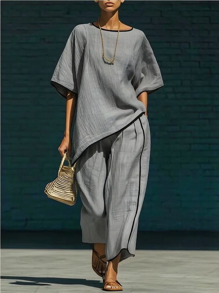Camillia Linen Cropped Pant Set