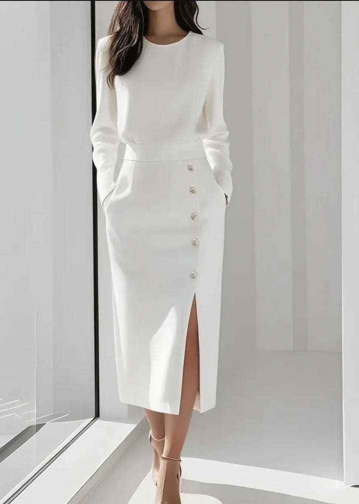Terese Button Front Midi Dress