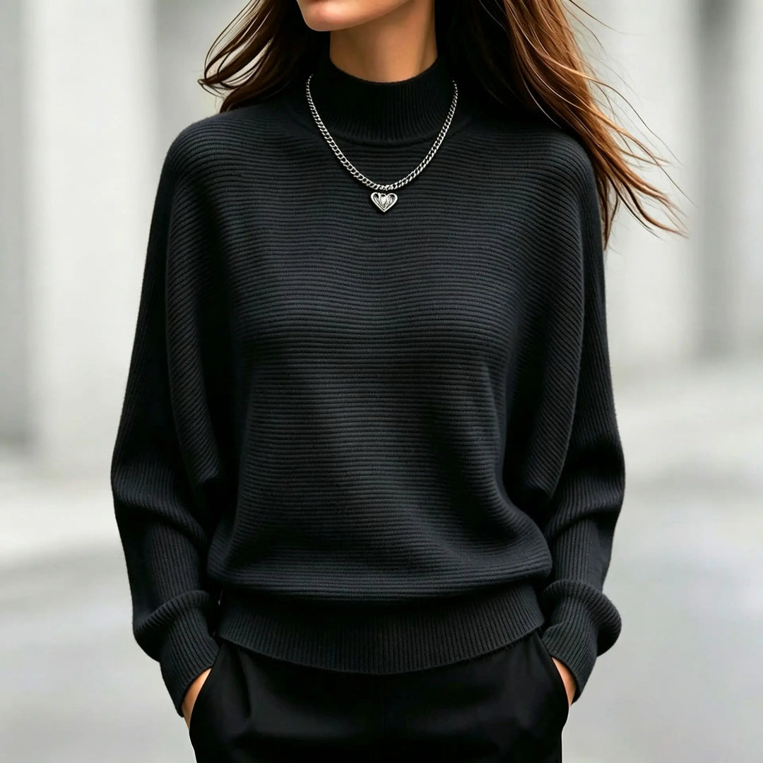 Aria Ribbed Mock Neck Sweater