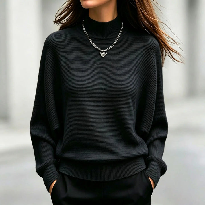 Aria Ribbed Mock Neck Sweater