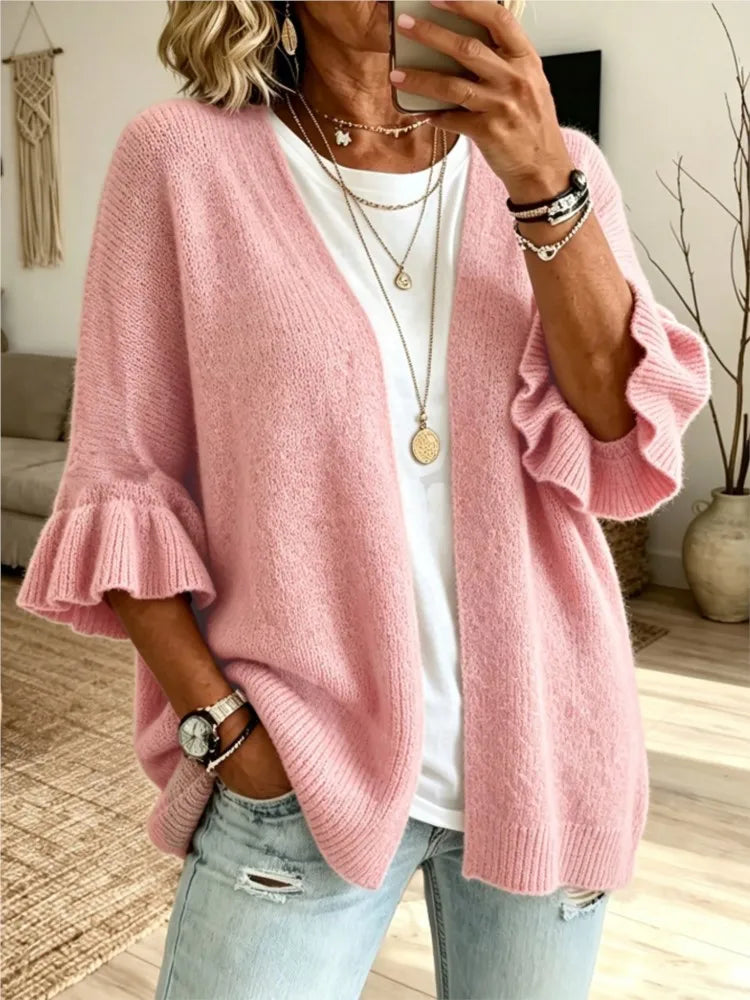 Belladine Ruffle Sleeve Cardigan