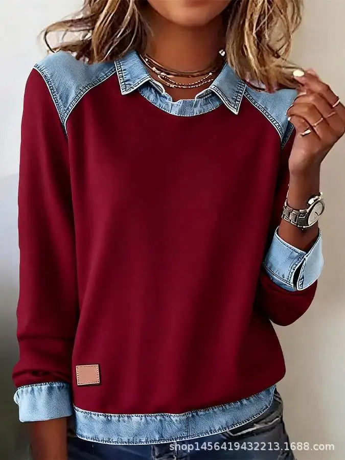 Simone Ribbed Denim Pullover