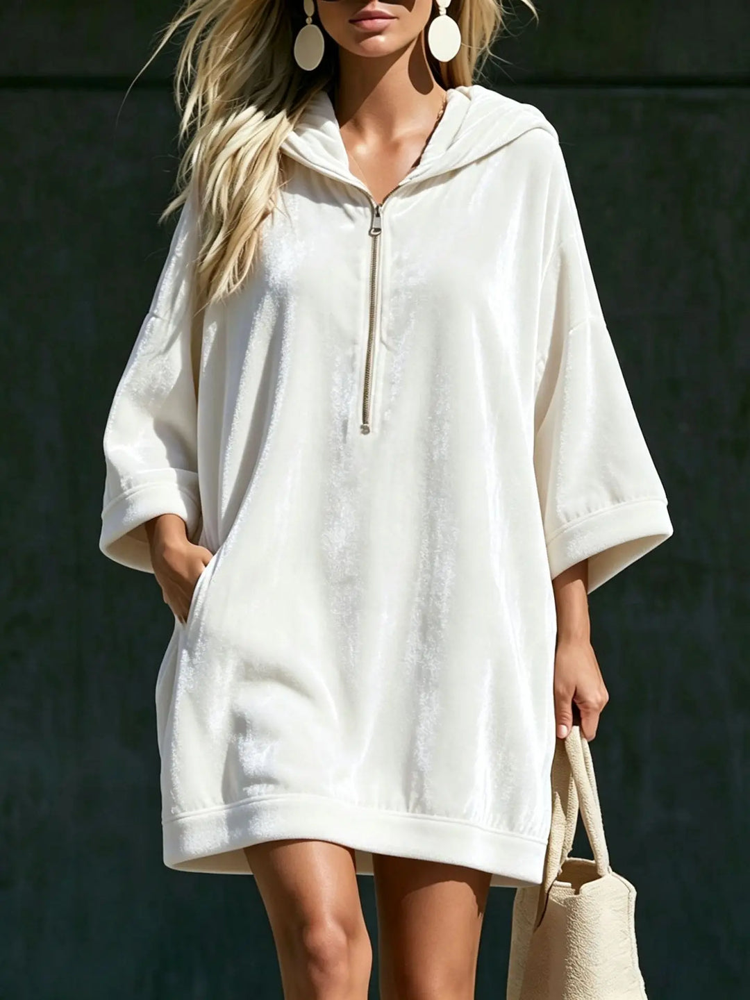 Aveline Plush Hooded Mini Dress