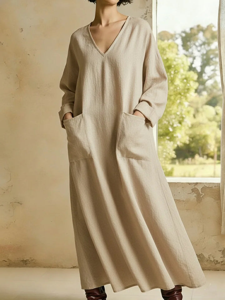 Ovelle Relaxed V Neck Maxi Dress