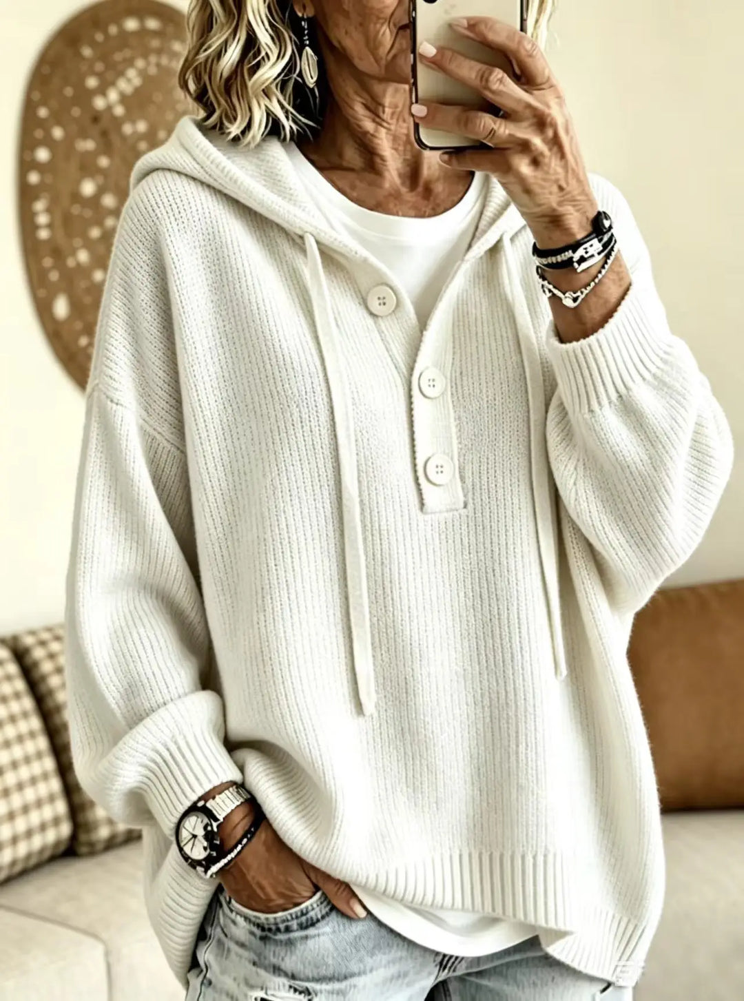 Priya Drawstring Hood Sweater