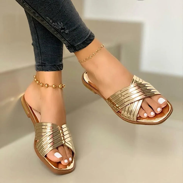 Amelia Comfortable Supportive Cross Strap Slippers