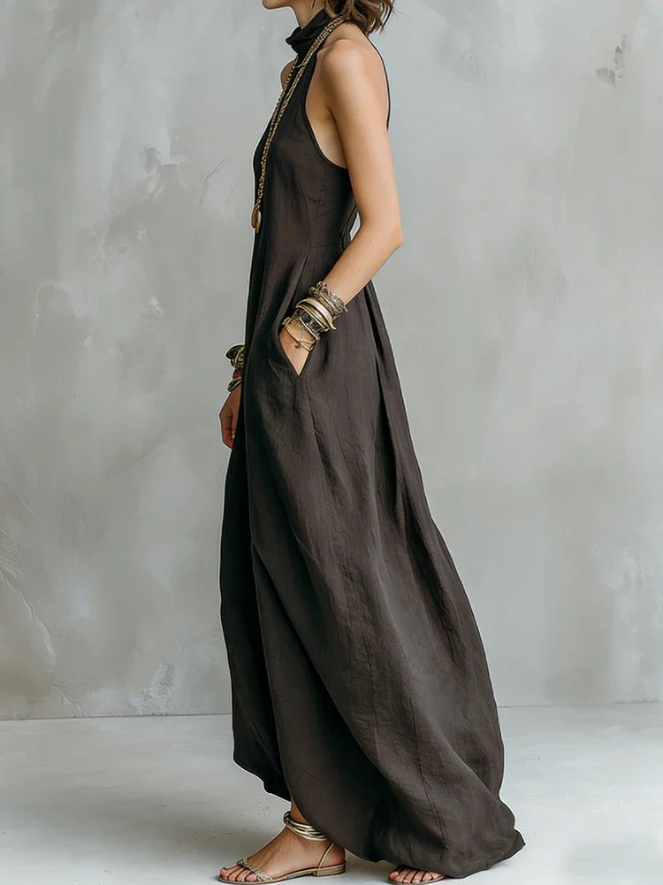 Maya Halter Flowy Maxi Dress