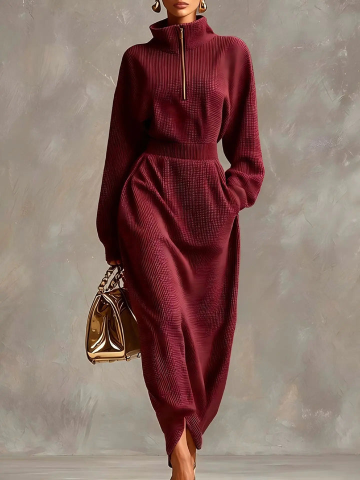 Gemma Elegant Zip Maxi Dress