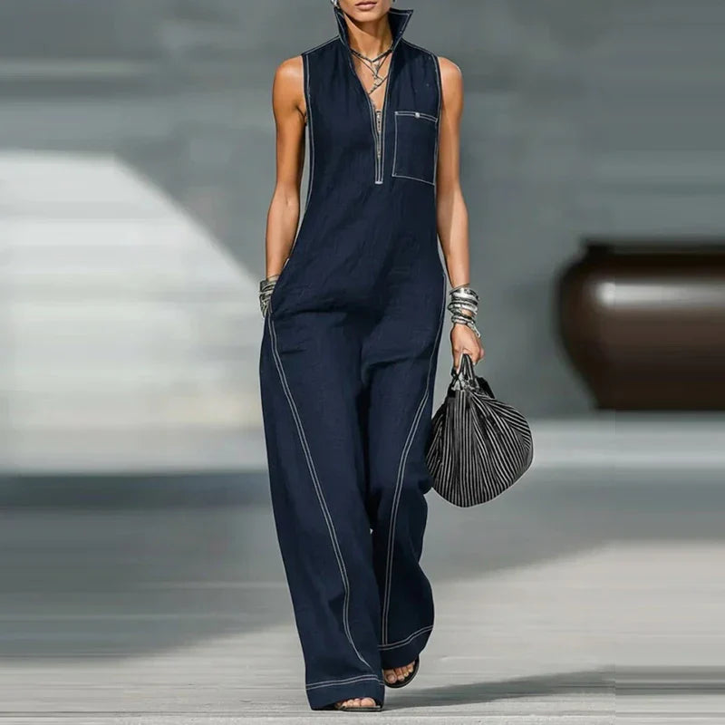 Paisley Sleeveless Wide Leg Jumpsuit
