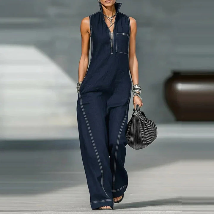Paisley Sleeveless Wide Leg Jumpsuit