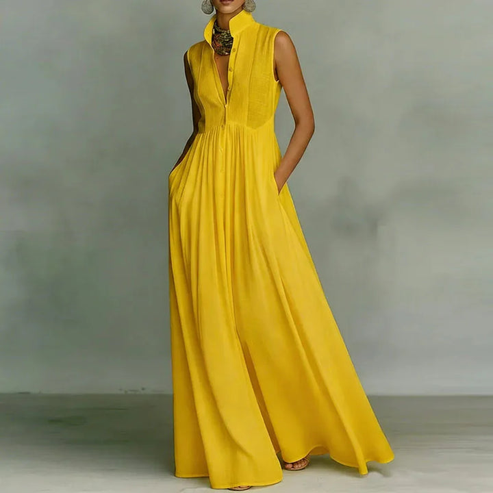 Katie Sleeveless Ruched Maxi Dress
