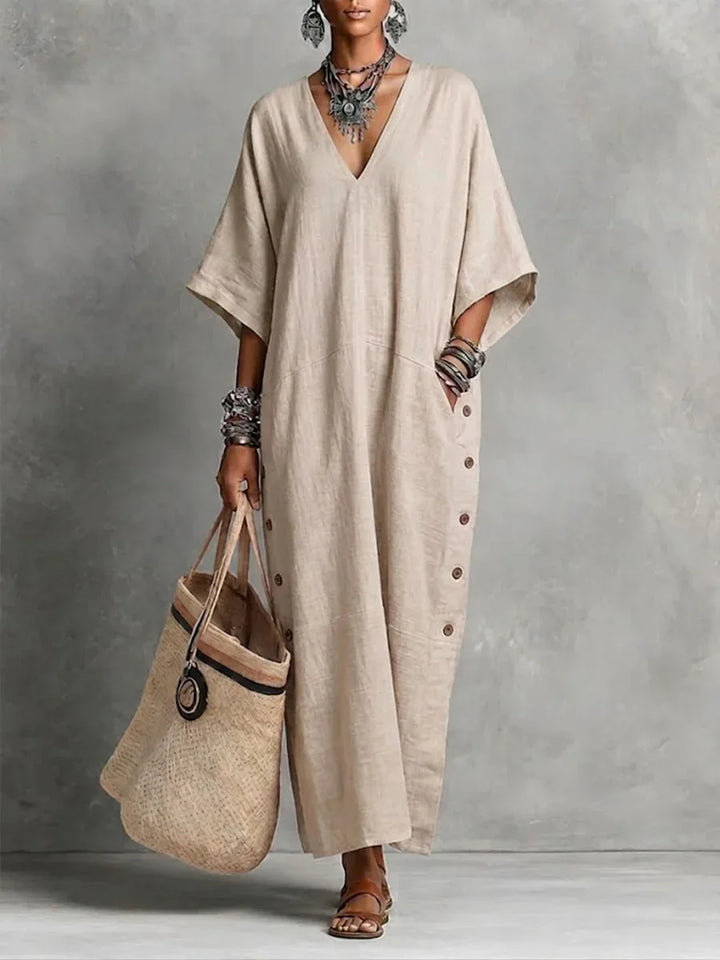 Veloura Relaxed V Neck Maxi Dress