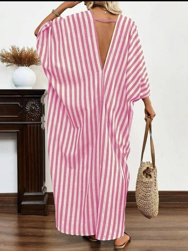 Grazia Striped Kaftan Maxi Dress