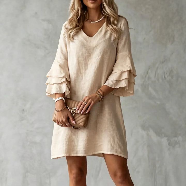 Orlena Ruffle Sleeve Mini Dress