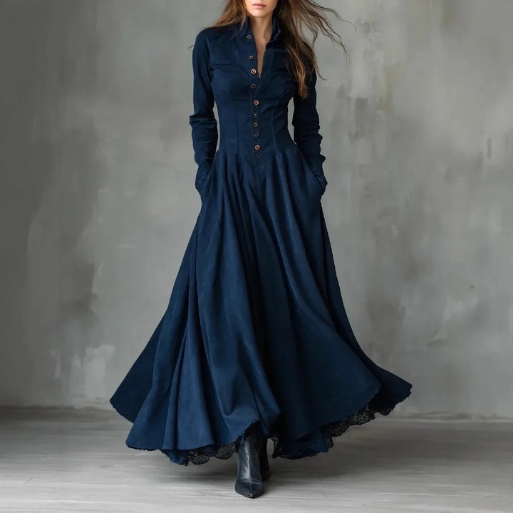 Lenara Faux Suede Maxi Dress