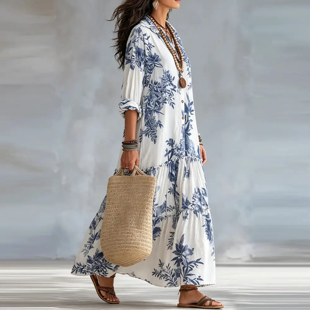 Marielle Floral Shirt Maxi Dress