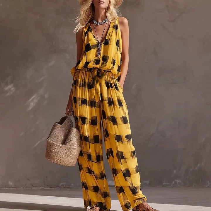 Rosavella Bohemian Abstract Print Two-Piece Set