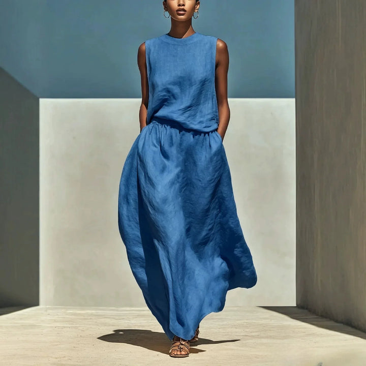 Monique Elegant Top and Maxi Skirt Set