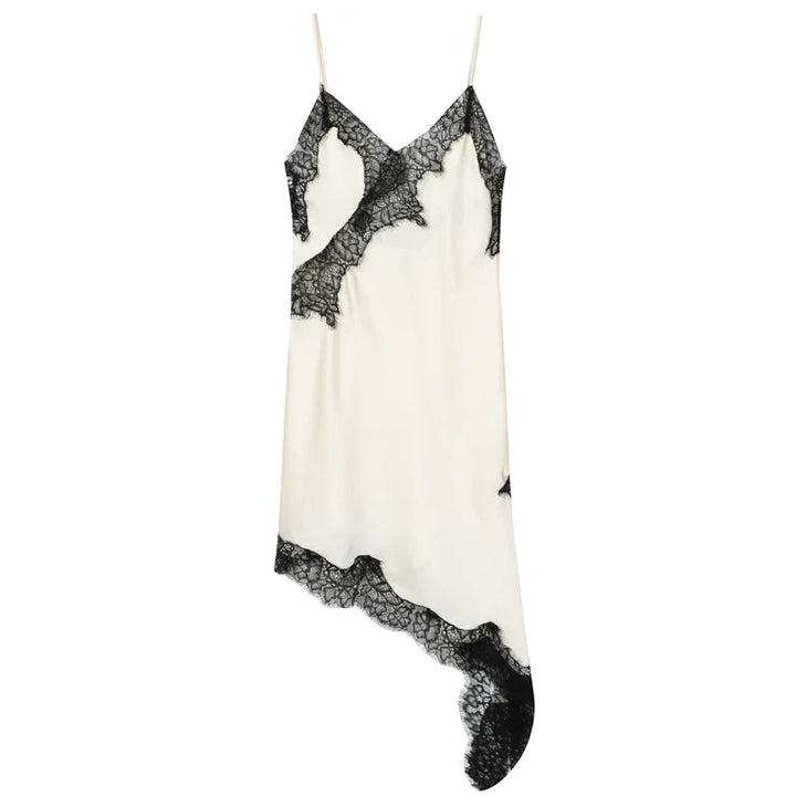 Novella Lace Asymmetrical Midi Dress