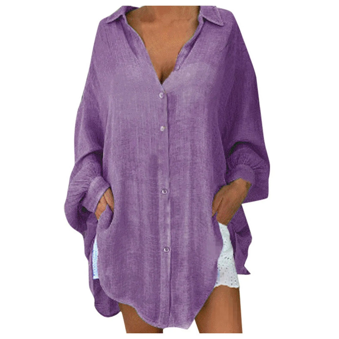 Florisse Button Front Tunic Blouse