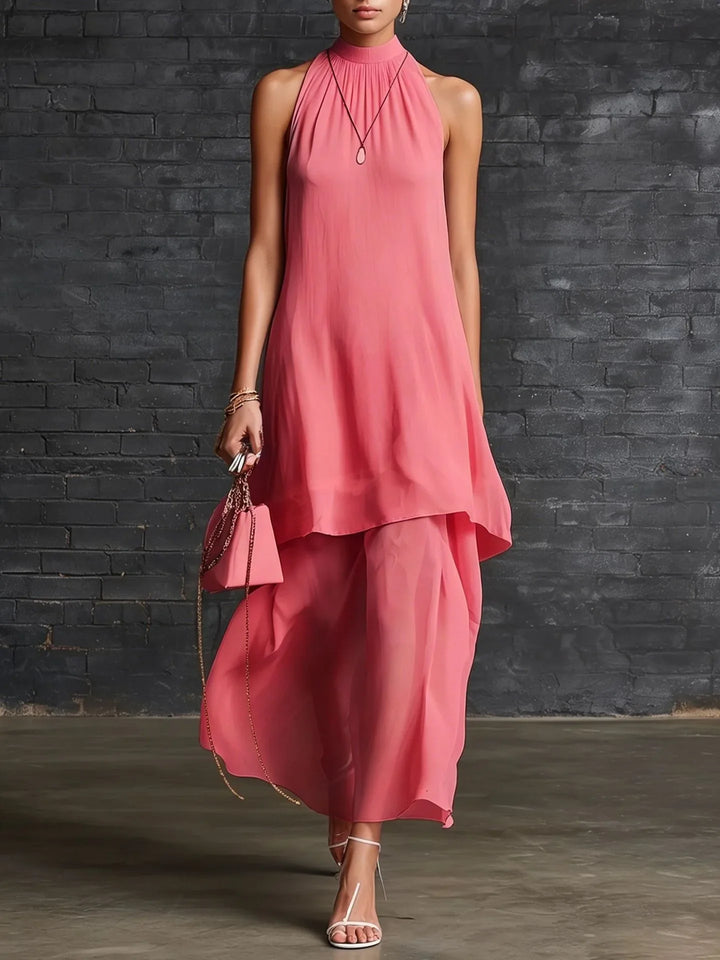 Amara Elegant Layered Chiffon Wedding Guest Dress