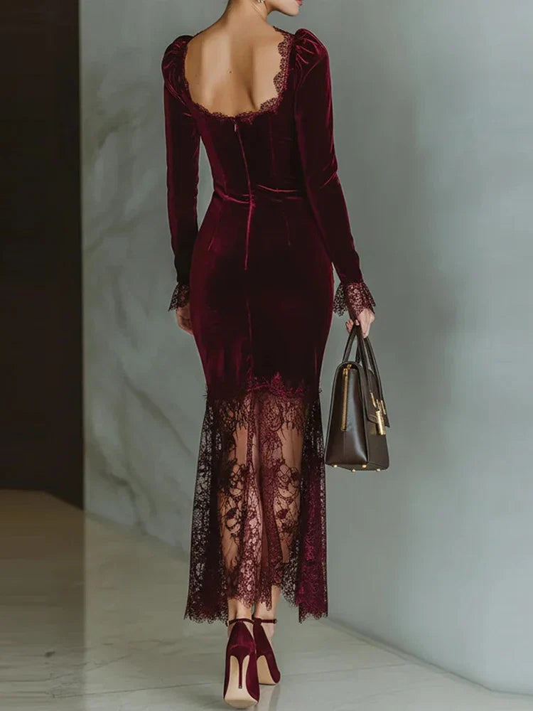 Taylor Velvet Lace Dress