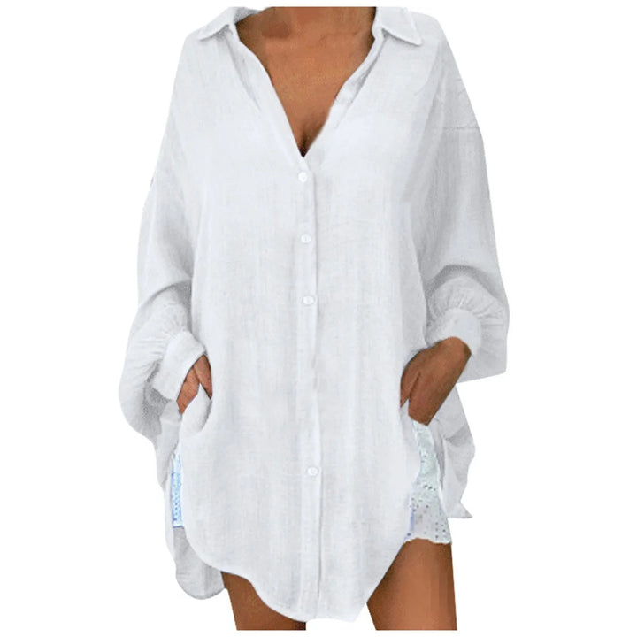 Florisse Button Front Tunic Blouse