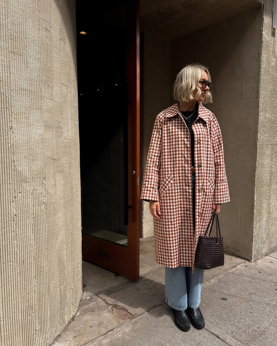 Emory Gingham Trench Coat