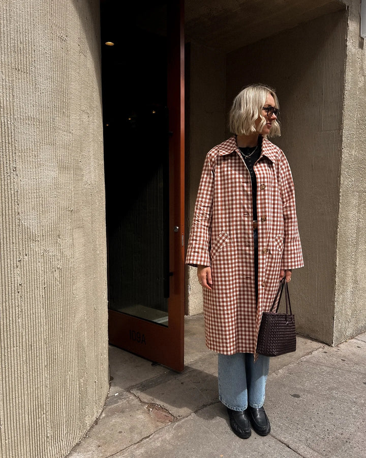 Emory Gingham Trench Coat