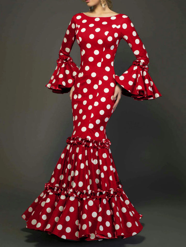 Orlanda Polka Dot Wedding Guest Midi Dress