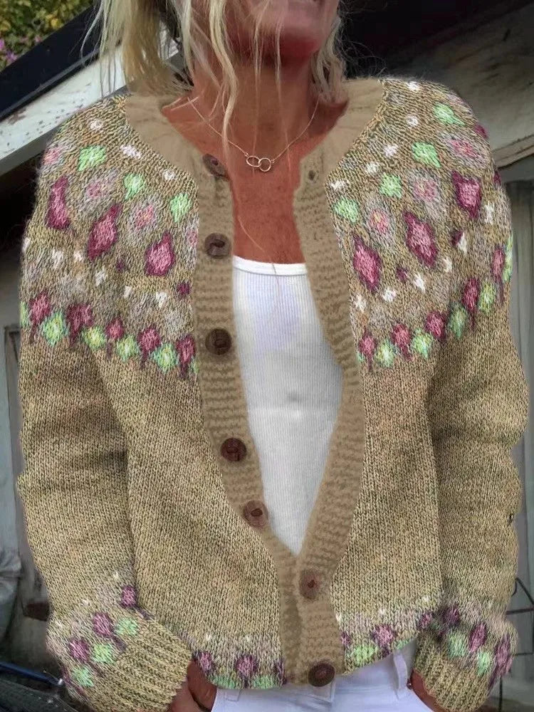 Elowyn Fair Isle Button Cardigan
