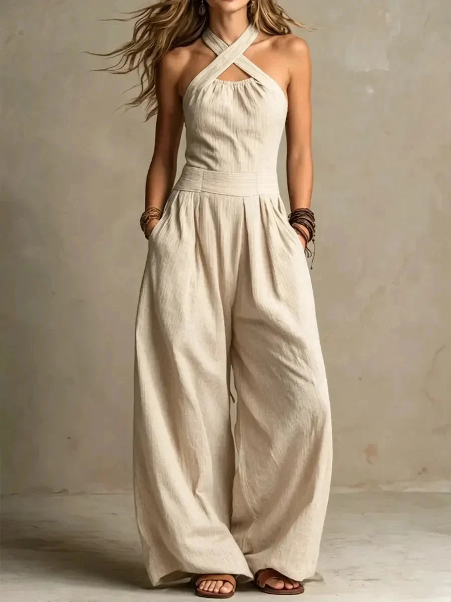 Linnea Halter Wide Leg Jumpsuit