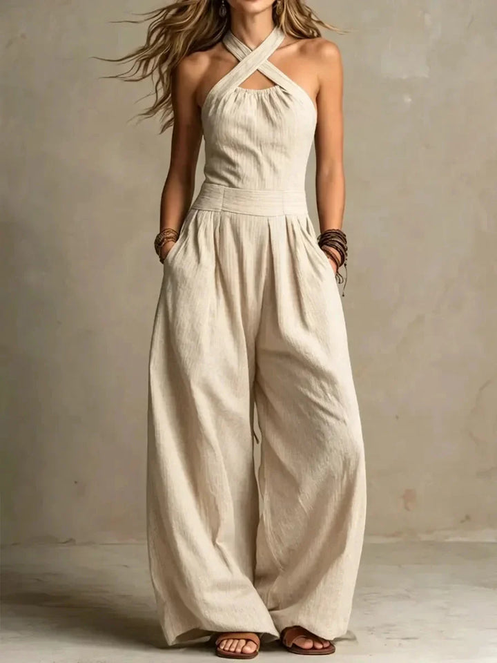 Linnea Halter Wide Leg Jumpsuit